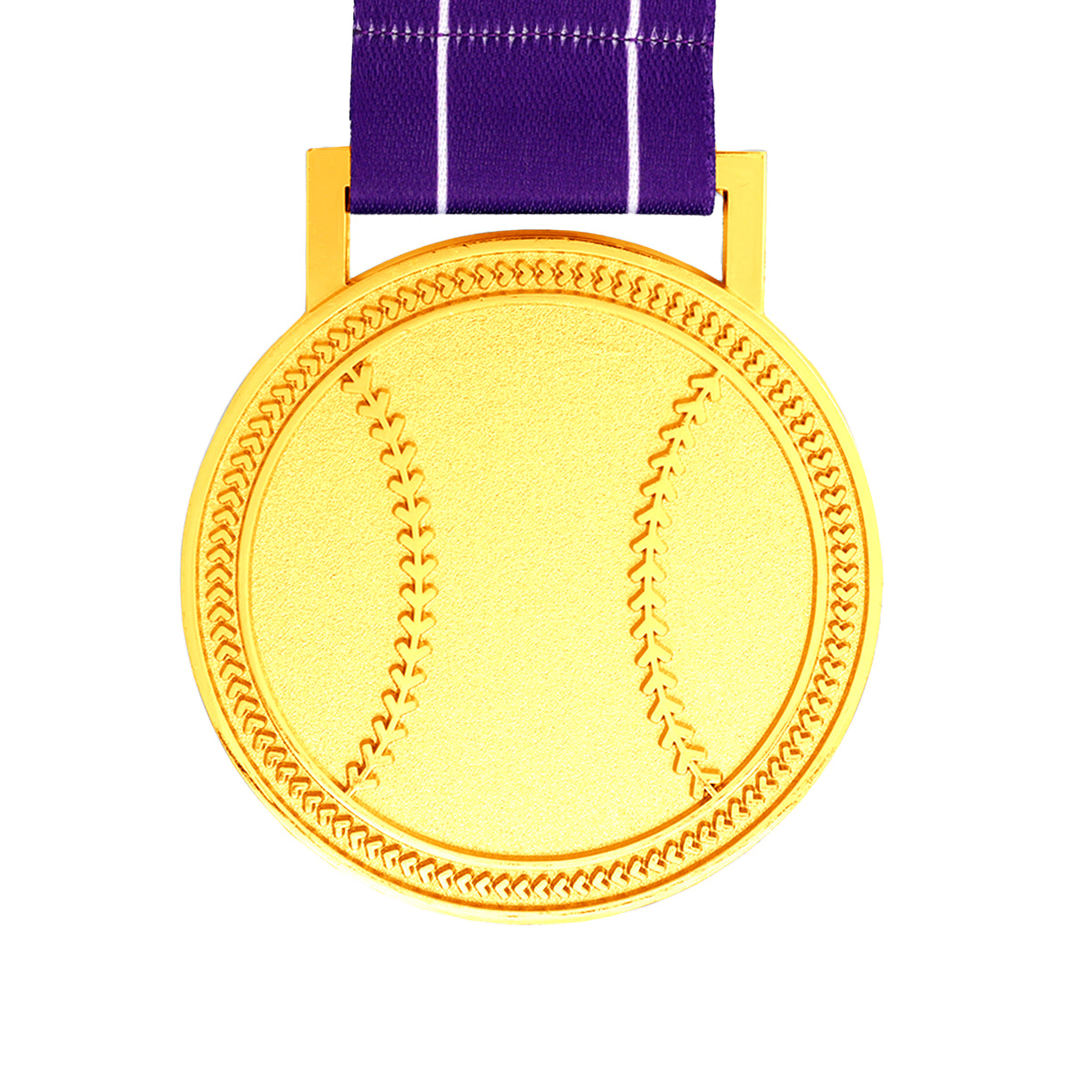 MED27 3'' Gold/Purple&White Baseball Medal