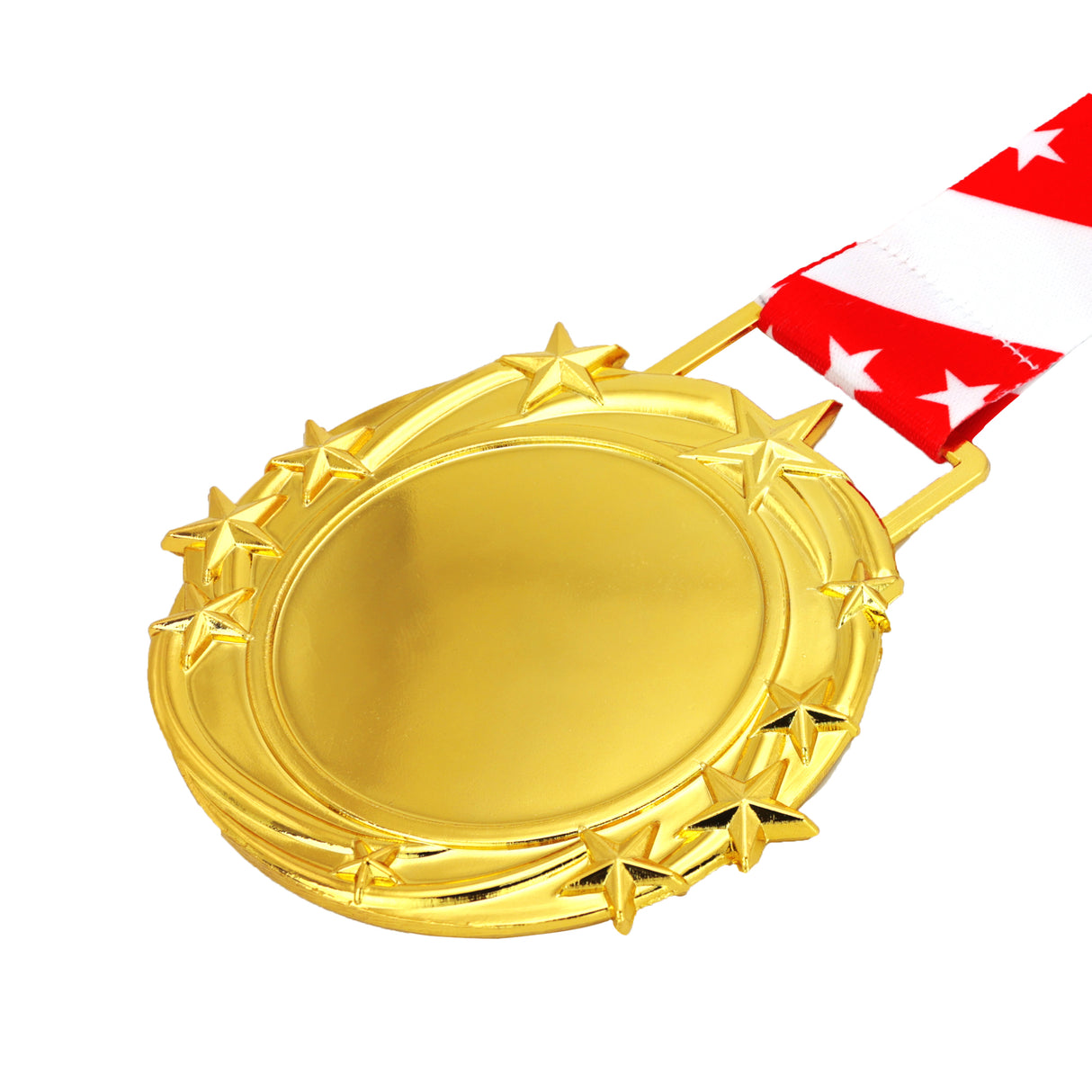 Med26 3.25" Blank Star Medal Gold&Red/White/Blue
