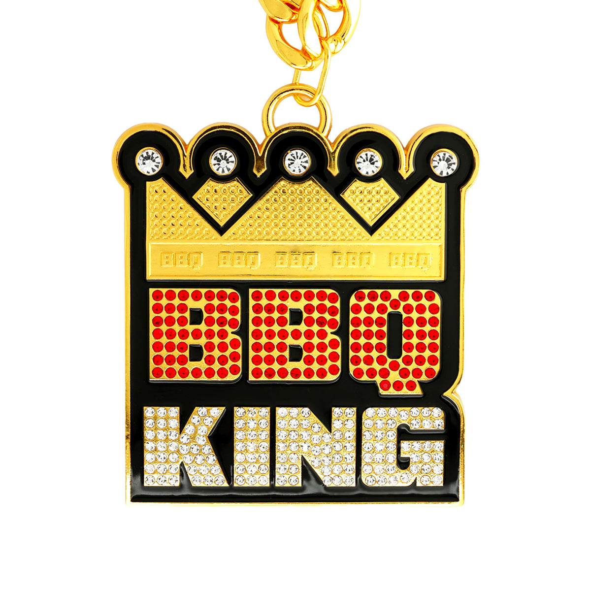 BBQ King Stone Chain Gold&Red