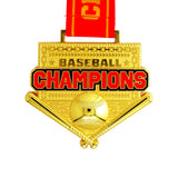 MED26 4'' Baseball Gold&Red Champions Medal