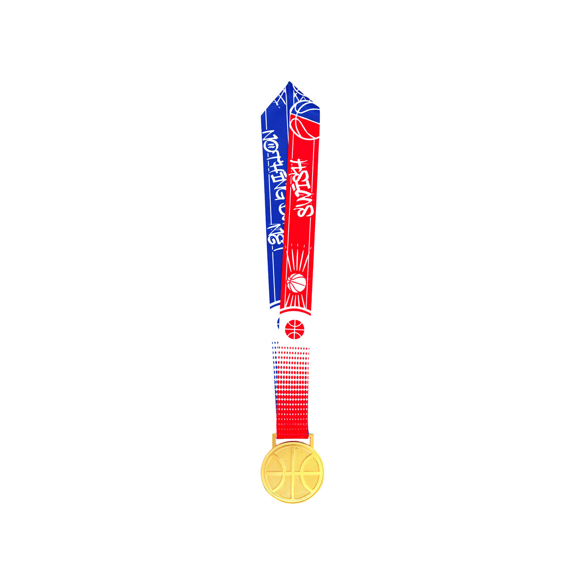MED27 3'' Gold/Blue&Red Basketball Medal