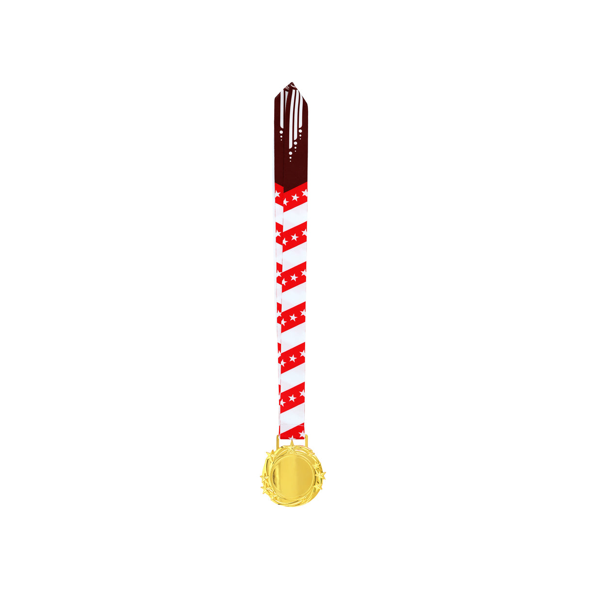 Med26 3.25" Blank Star Medal Gold&Red