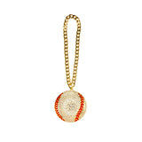 Baseball/Softball Stone Chain Gold/Clear/Red