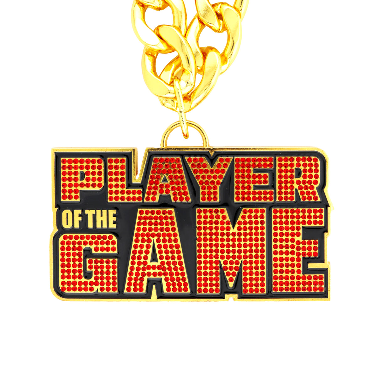 Player Of The Game Stone Chain Gold&Red