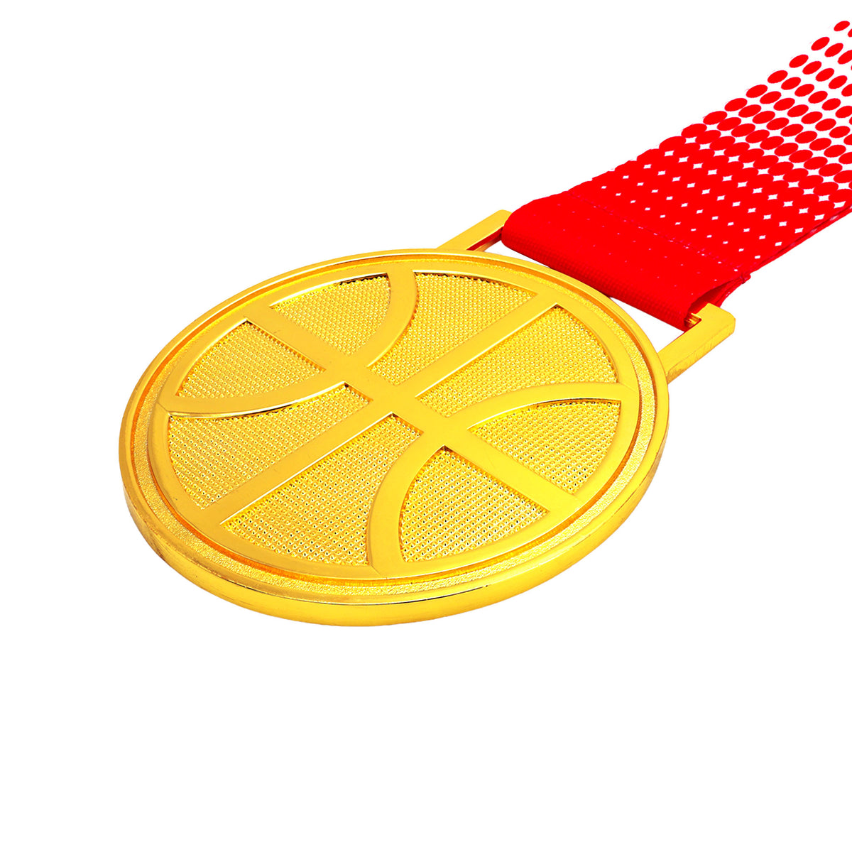 MED27 3'' Gold/Red&White Basketball Medal