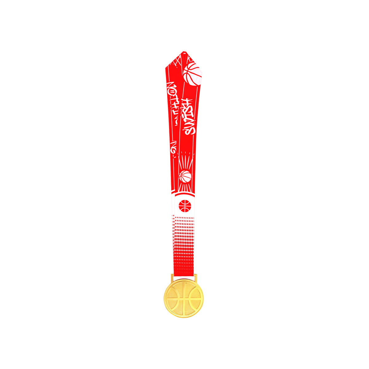 MED27 3'' Gold/Red&White Basketball Medal
