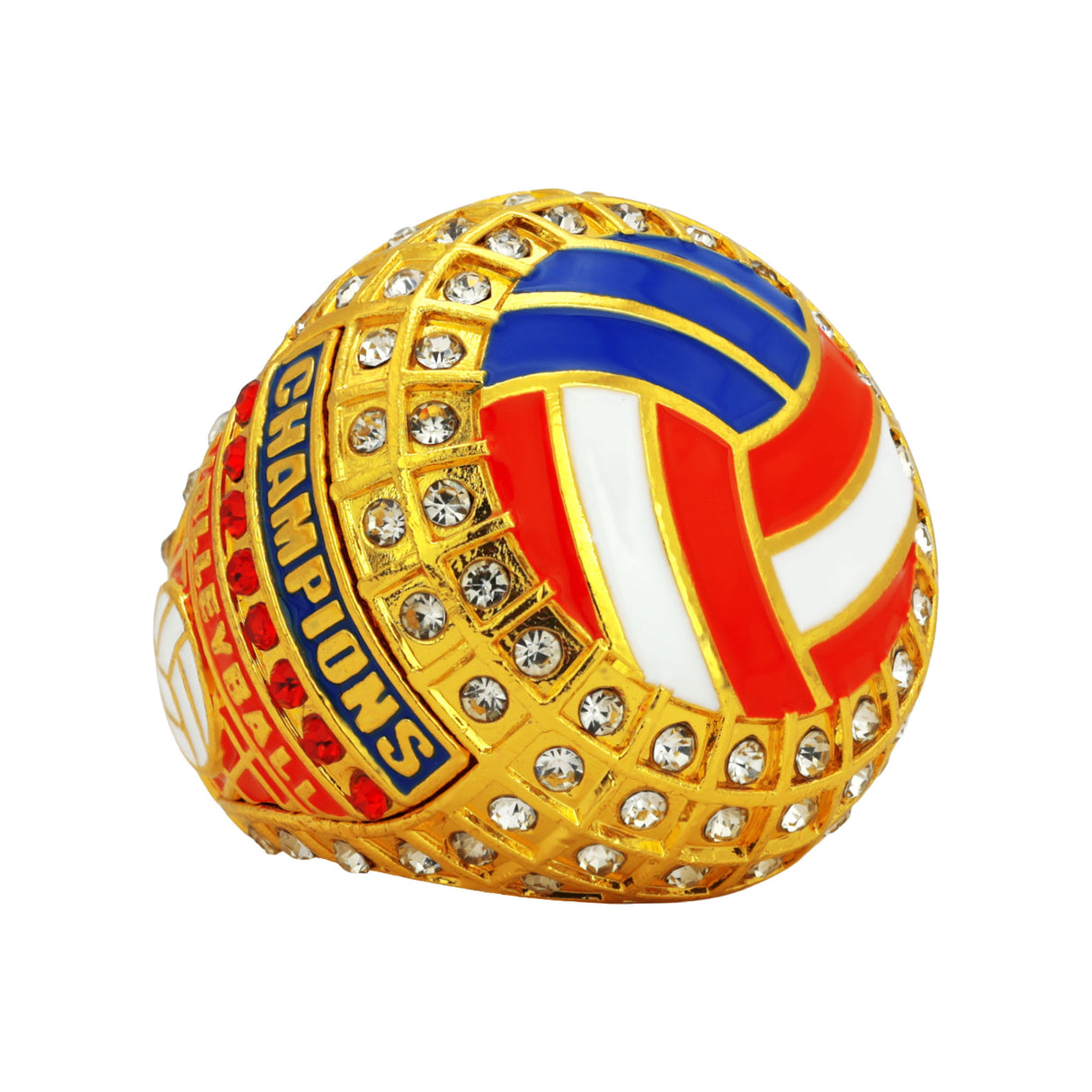 Volleyball26 Gold&Red/White/Blue Champions Ring