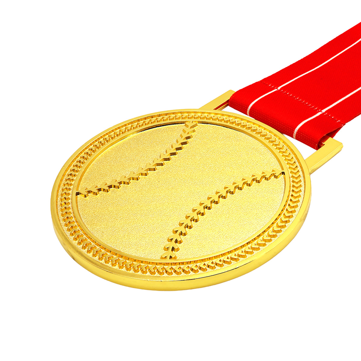 MED27 3'' Gold/Red&White Baseball Medal