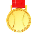 MED27 3'' Gold/Red&White Baseball Medal