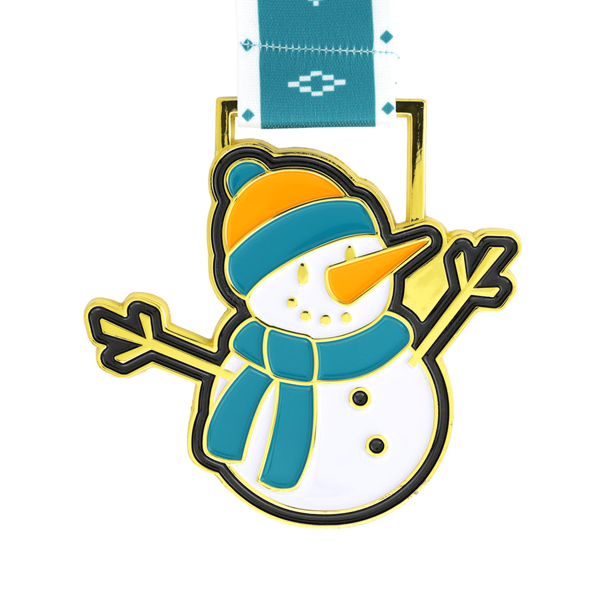 MED26 4" Gold Snowman Medal