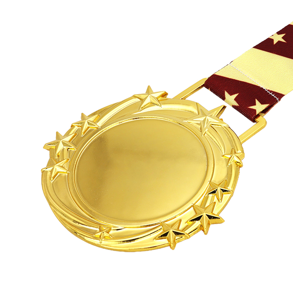 Med26 3.25" Blank Star Medal Gold&Tan/Brown