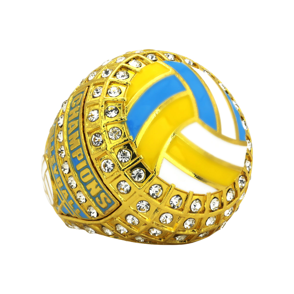 Volleyball26 Gold&Yellow/White/Blue Champions Ring