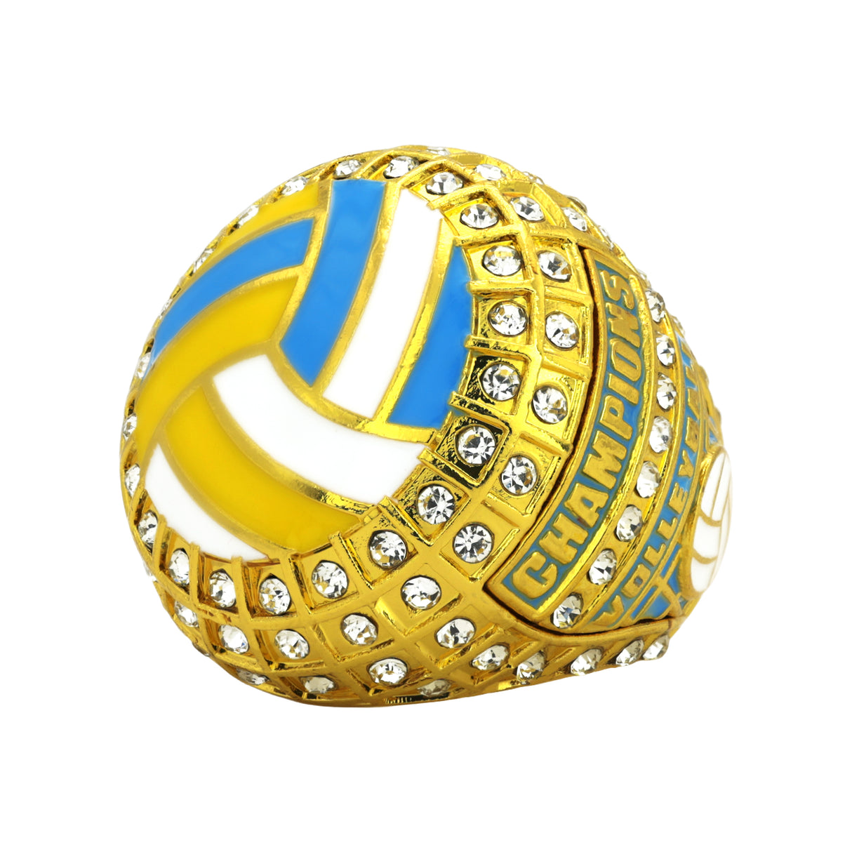 Volleyball26 Gold&Yellow/White/Blue Champions Ring
