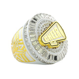 Cheer26 White&Gold All Stones Ring