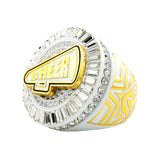 Cheer26 White&Gold All Stones Ring