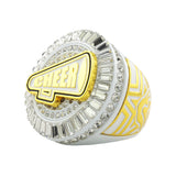Cheer26 White&Gold All Stones Ring