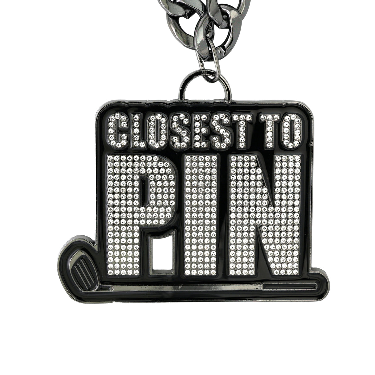 Golf25 Closest To Pin Gunmetal Stone Chain