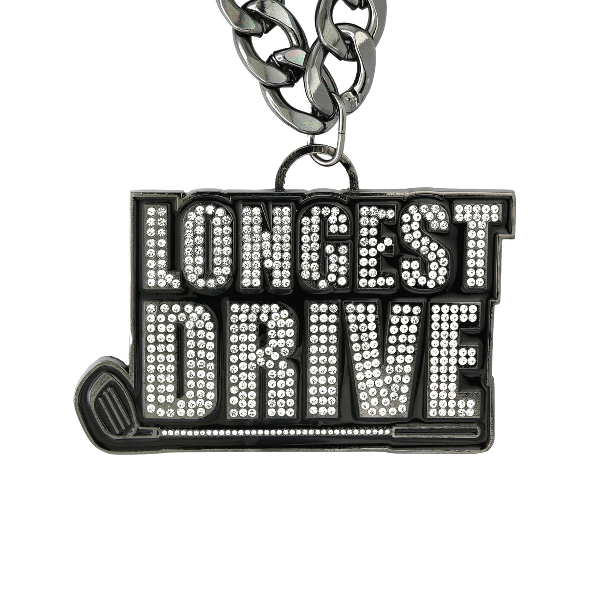 Golf25 Longest Drive Gunmetal Stone Chain