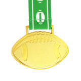 MED27 4'' Gold/Green&White Football Medal