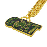Goat Stone Chain Gold&Green