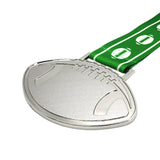 MED27 4'' Silver/Green&White Football Medal