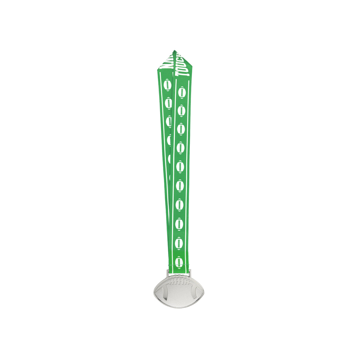 MED27 4'' Silver/Green&White Football Medal