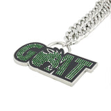 Goat Stone Chain Silver&Green