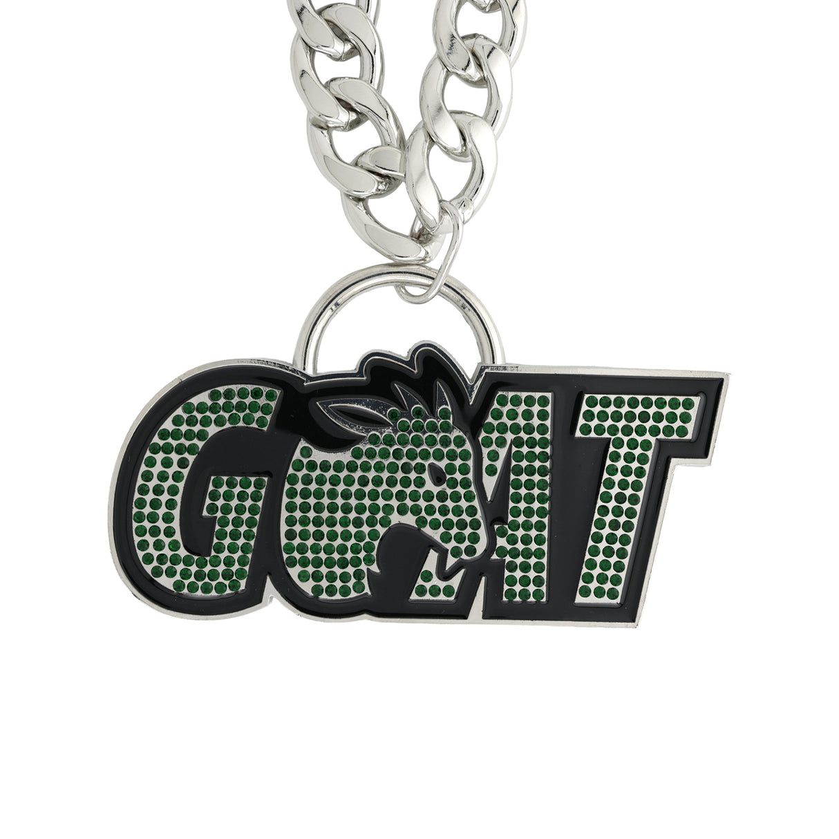 Goat Stone Chain Silver&Green