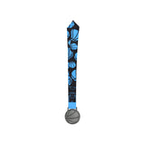 MED27 Basketball Medal - Antique Gunmetal&Blue
