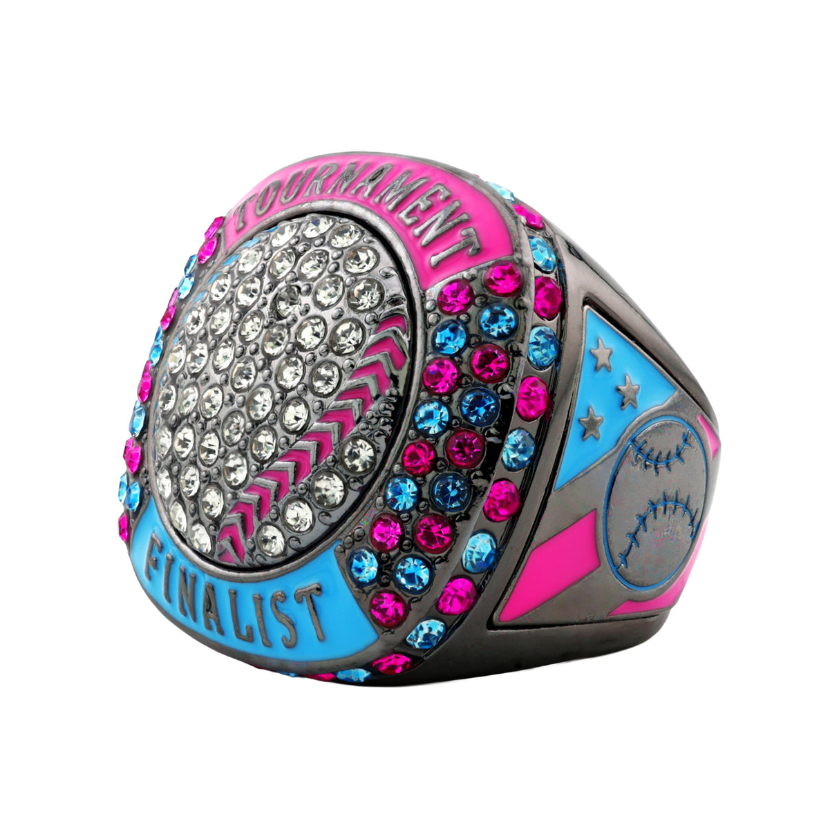GEN25A Gunmetal/Blue&Pink Tournament Finalist Ring