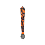 MED27 Basketball Medal - Antique Gunmetal&Orange