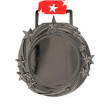 Med26 3.25" Blank Star Medal Gunmetal&Red/White/Blue