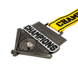 MED26 4'' Baseball Gunmetal&Yellow Champions Medal