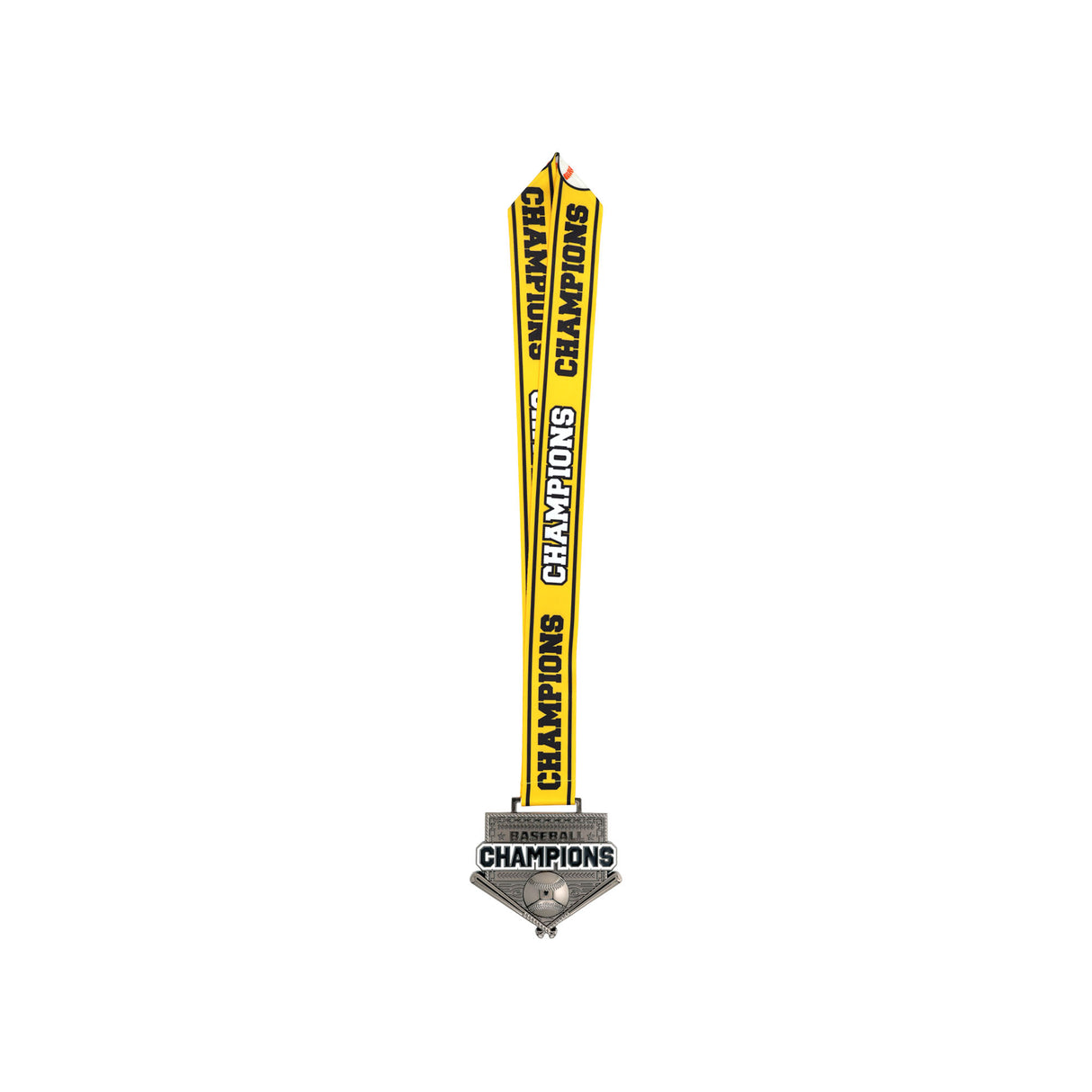 MED26 4'' Baseball Gunmetal&Yellow Champions Medal