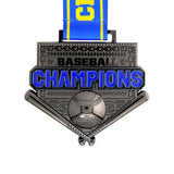 MED26 4'' Baseball Gunmetal&Blue Champions Medal