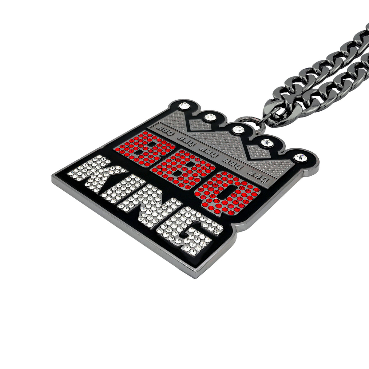 BBQ King Stone Chain Gunmetal&Red