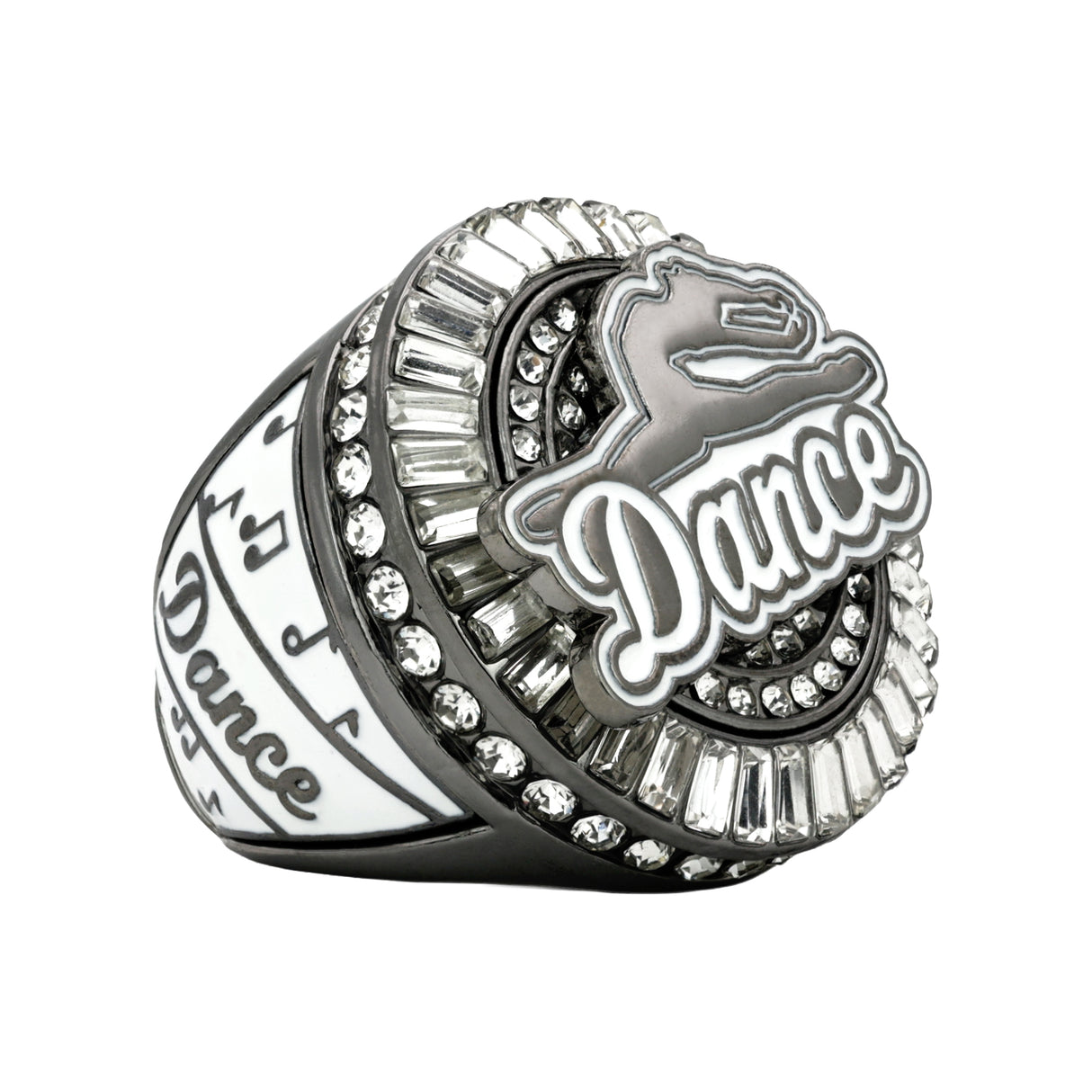 Dance27 Gunmetal All Stones Ring