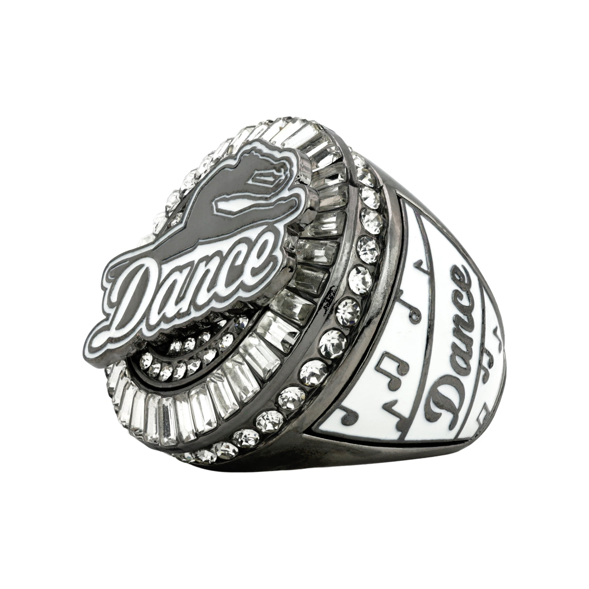Dance27 Gunmetal All Stones Ring