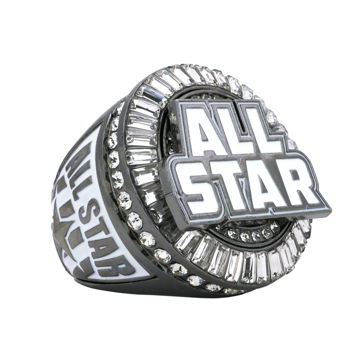 AllStar27 Gunmetal&White Ring