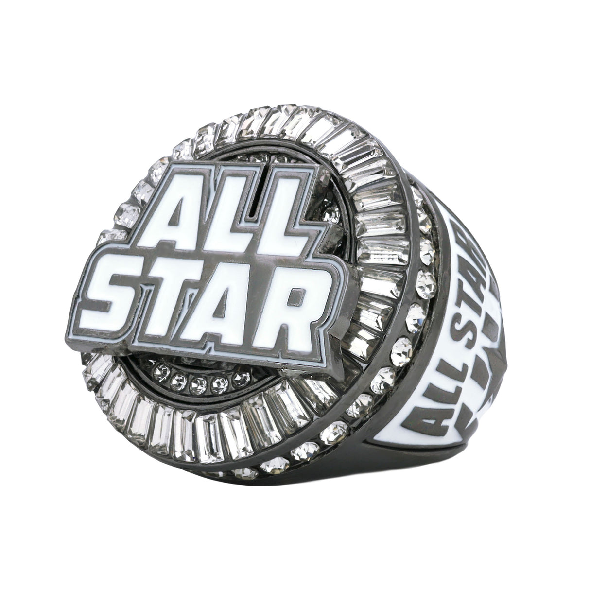 AllStar27 Gunmetal&White Ring