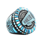 Cheer26 Black&Blue All Stones Ring