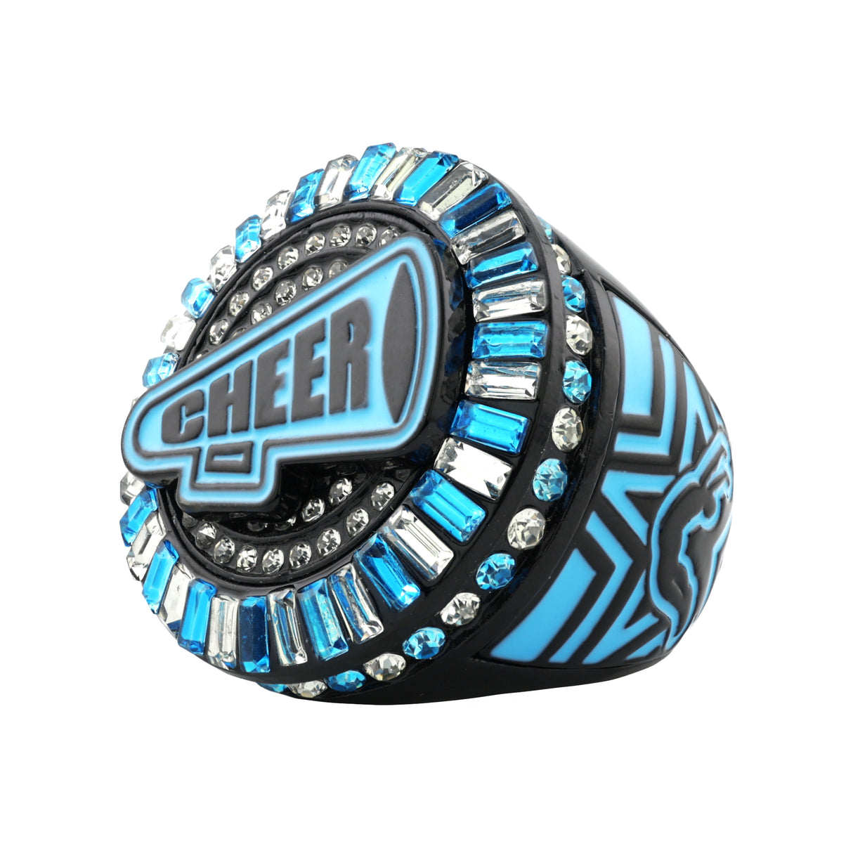 Cheer26 Black&Blue All Stones Ring