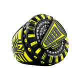 Cheer26 Black&Yellow All Stones Ring