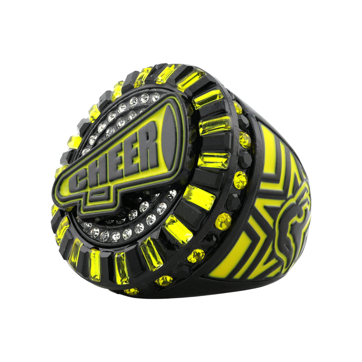 Cheer26 Black&Yellow All Stones Ring