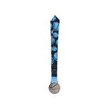 MED27 Basketball Medal - Antique Nickel&Blue