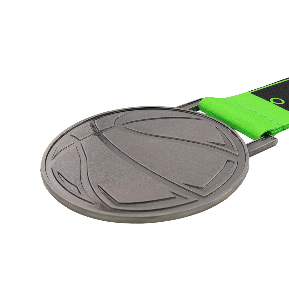 MED27 Basketball Medal - Antique Nickel&Green