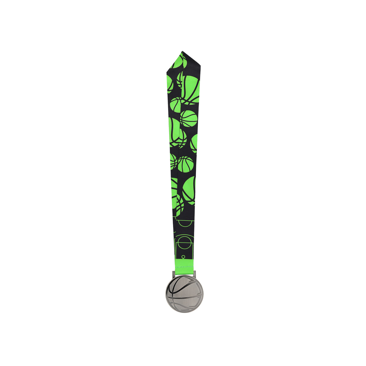 MED27 Basketball Medal - Antique Nickel&Green