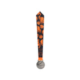 MED27 Basketball Medal - Antique Nickel&Orange