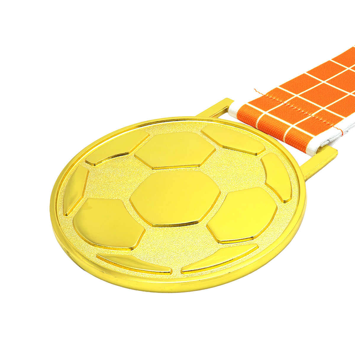 MED27 3'' Gold/Orange&White Soccer Medal