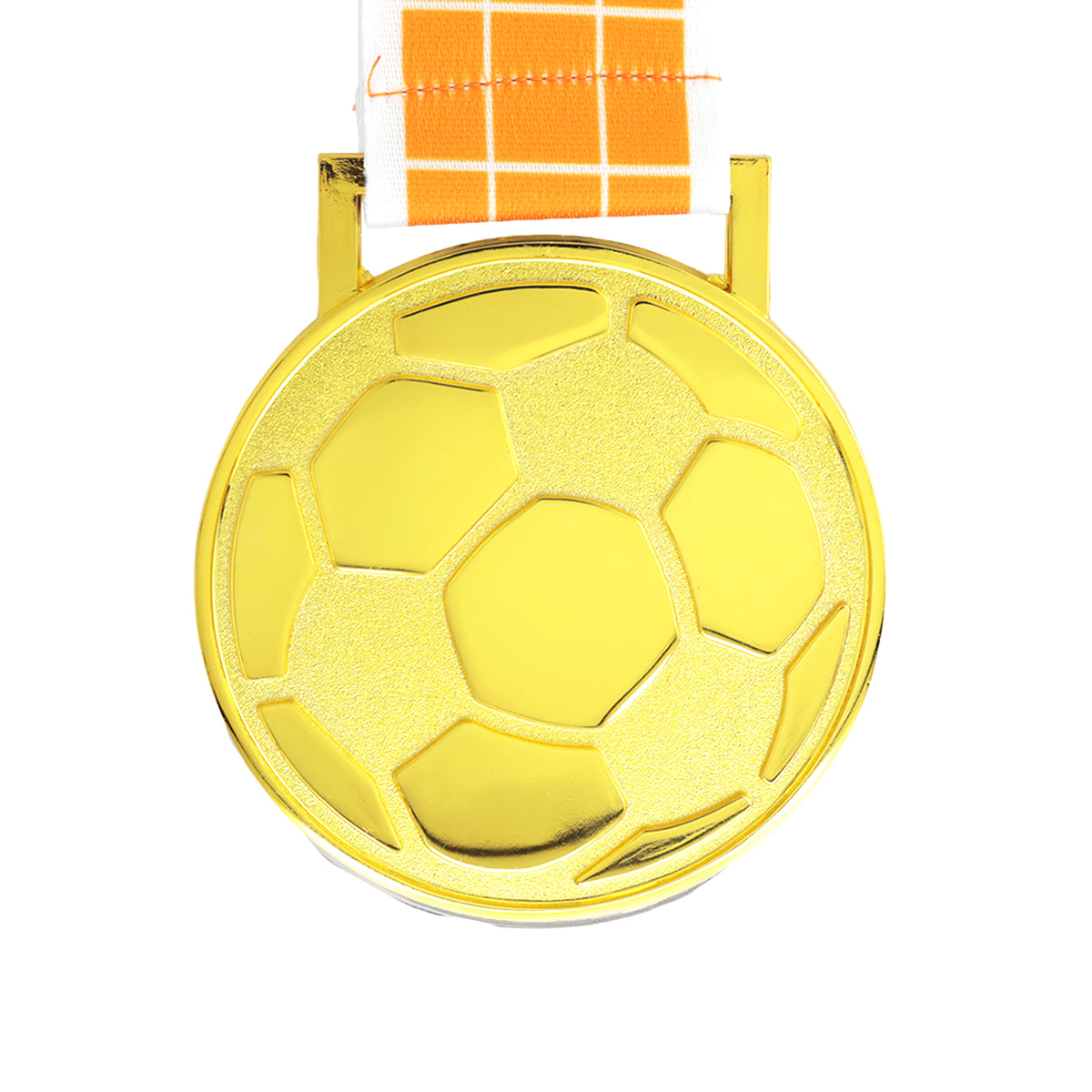 MED27 3'' Gold/Orange&White Soccer Medal